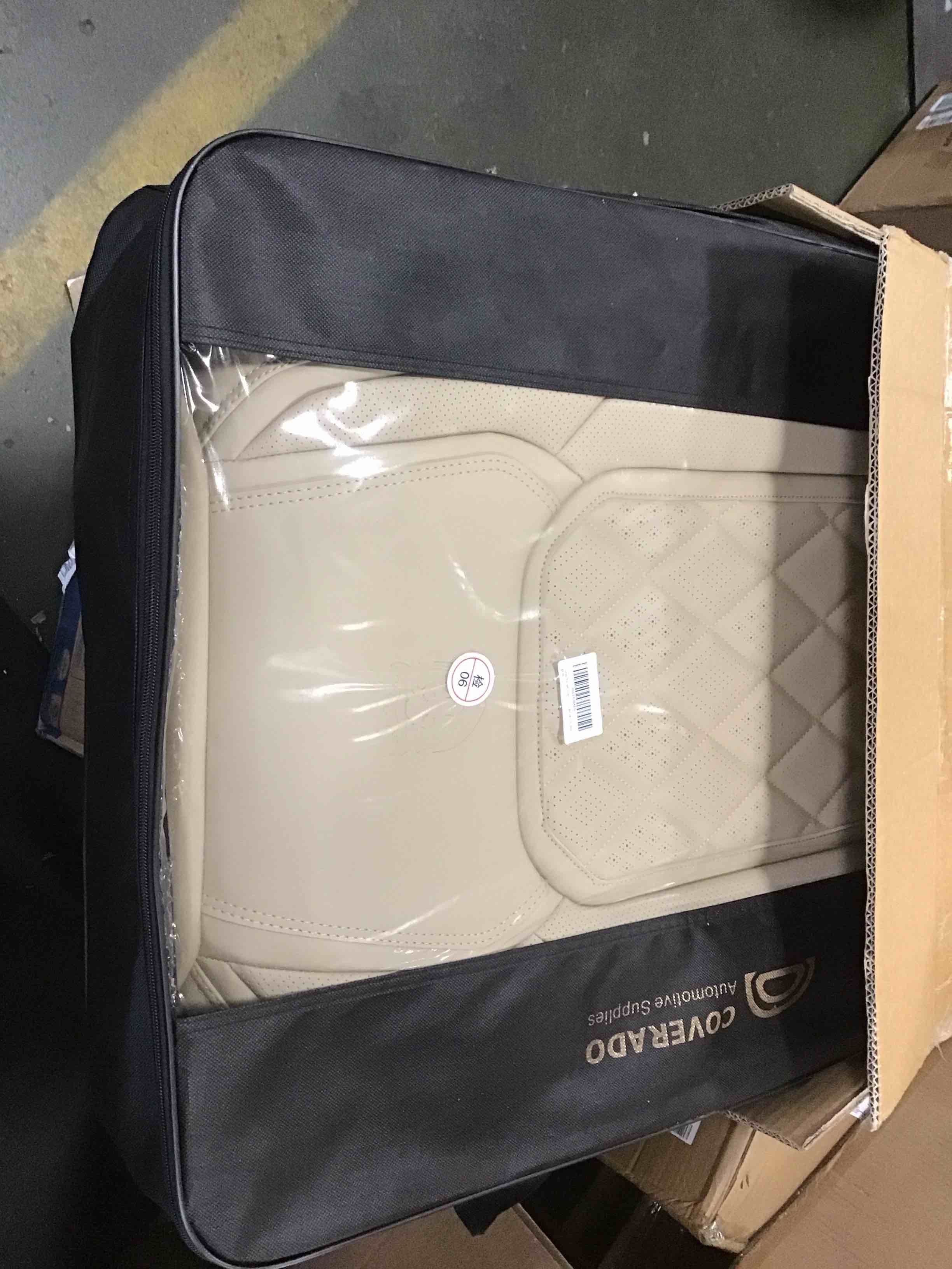 Coverado Front Seat Covers, 2 Pieces Universal Seat Covers for Cars, Luxury Faux Leather Waterproof Seat Covers, Car Seat Protector, Driver Seat Cover Auto Accessories Fit for Most Vehicles, Beige