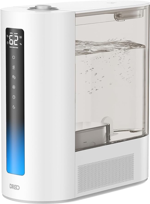Dreo 6L Humidifiers for Bedroom and Large Room, Cool & Warm Mist Humidifier for Plants, with Precise Humidity Sensor, 60-Hour Runtime, Indicator Light, Dual Aromapad Tray, Baby-friendly, HM713