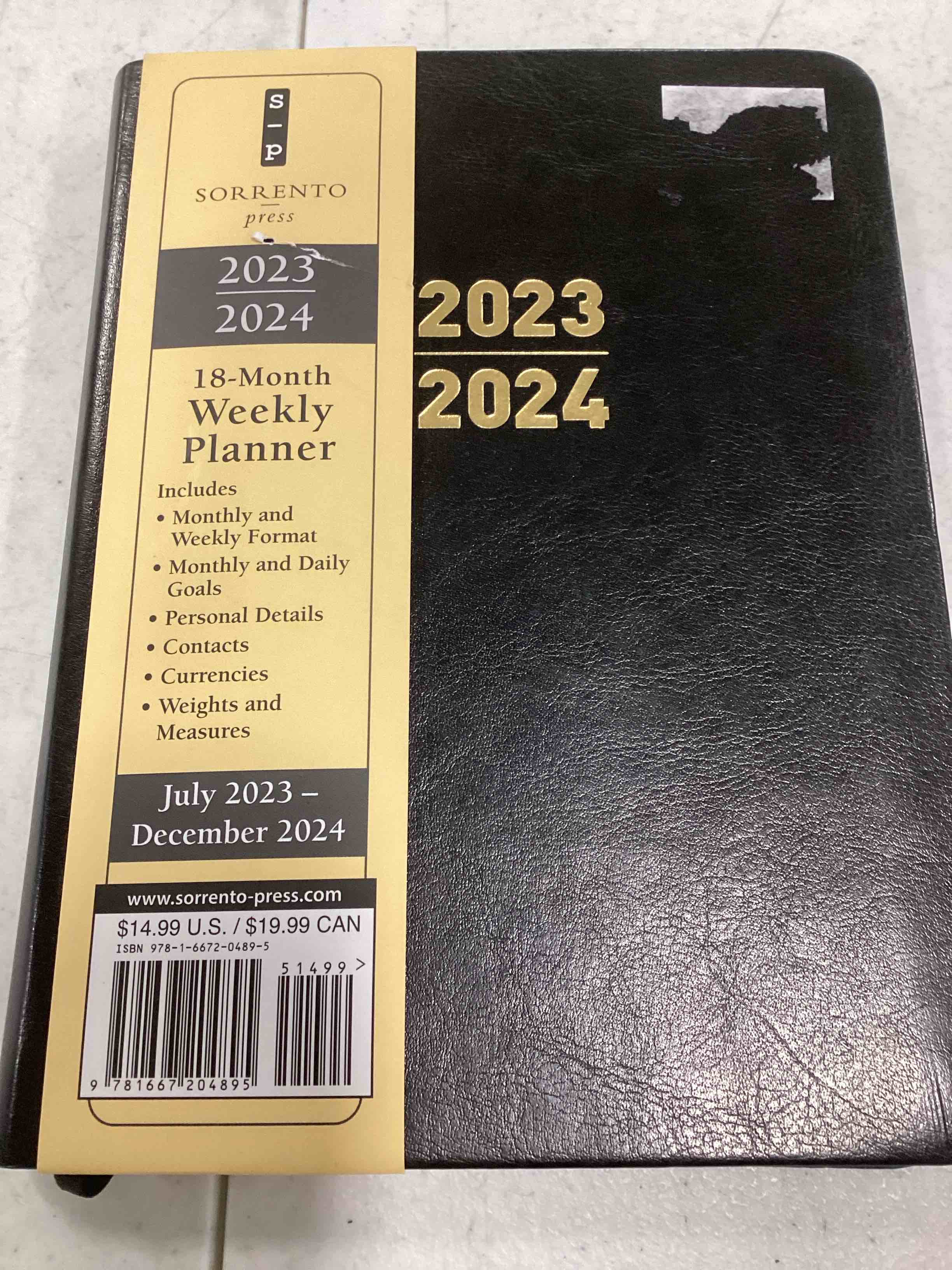 Sorrento press 2023/2024 18-month weekly planner 