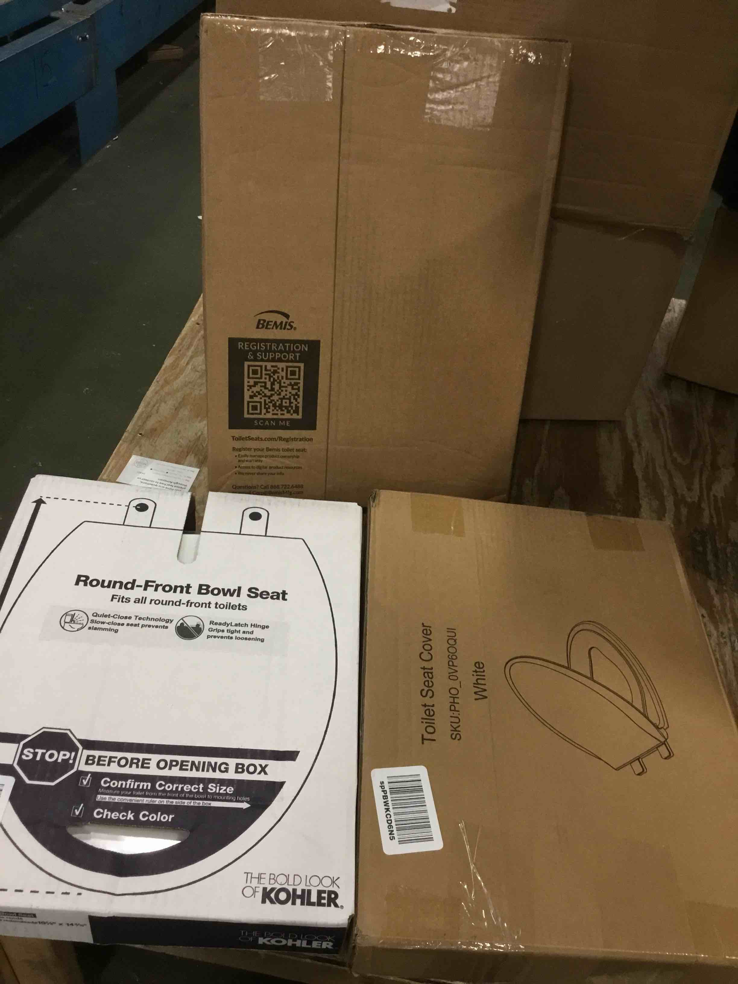 assorted toilet seats