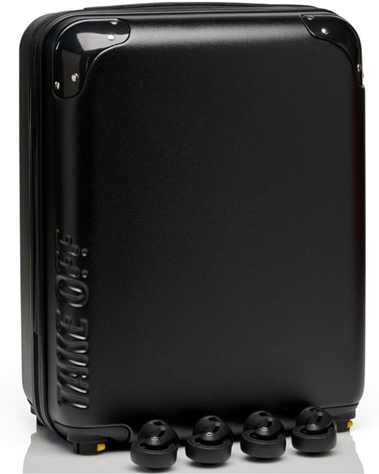 take off luggage Take OFF Luggage 18 Inch Personal Item Suitcase 2.0 with Removable Wheels Converts from Carry-On into Under the Seat Luggage and fits Airline Sizers 18x14x8 Inches