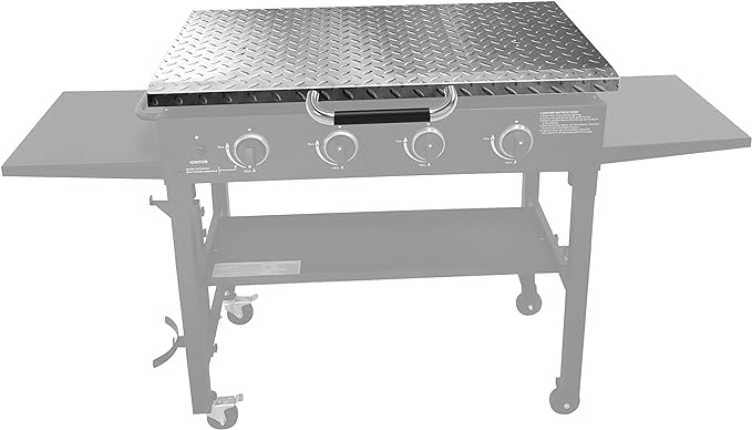 36-inch Griddle/Grill Hard Cover for Blackstone, for 36-in Blackstone Flat-Top Griddle Accessory, Diamond Plate Stainless Steel, Heat Protection Handle