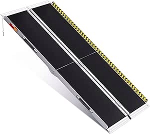 VNN Portable Wheelchair Ramp 6FT, Non-Slip Aluminum Folding Handicap Ramp, Door Threshold Wheelchair Ramps for Home, Wheel Chair Ramp for Home Steps, Scooter Ramp for Car, Doorways, Curbs, Stairs