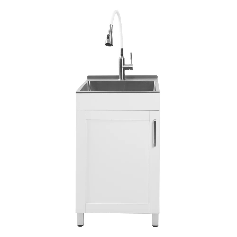 19.7'' L x 19.7'' W Free Standing Laundry Sink with Faucet