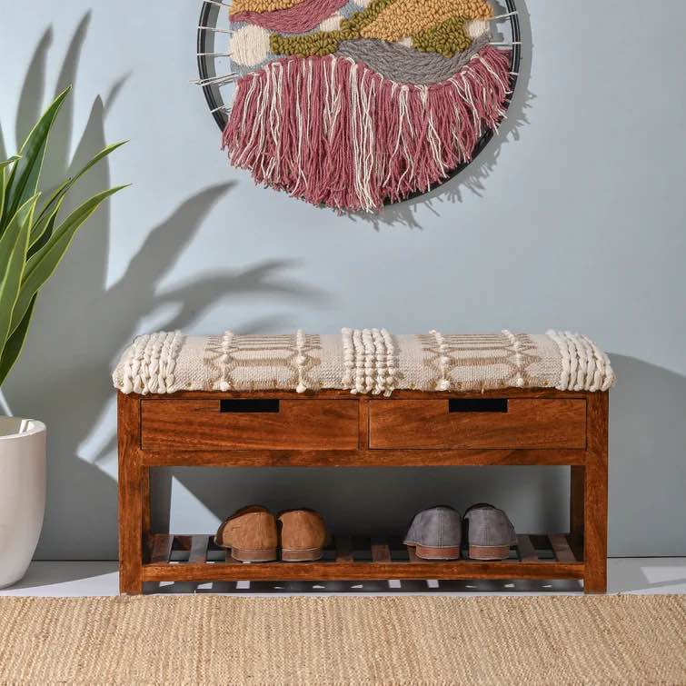 Vienna Solid Wood Drawer Storage Bench