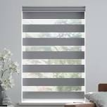 BLRS-041 LazBlinds Cordless Wave Zebra Blinds 31 " W × 72" H Stone Grey