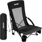 G4Free Low Sling Beach Chair, Folding Portable Beach Chair, Backpack Camping Chair for Adults with Mesh Back and Low Seat, Heavy Duty Reclining for Sand Camping