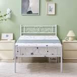 Overstock Javlergo Twin Metal Bed Frame with Headboard and Footboard for Girls/Boys Teenagers White