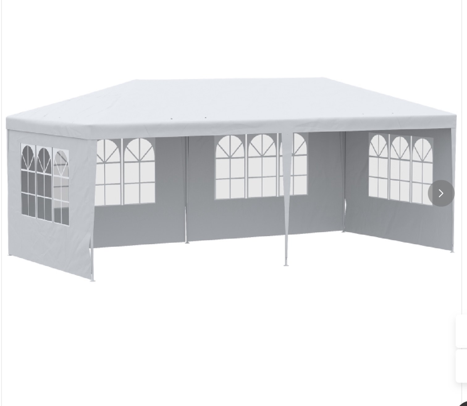 Outsunny Large 20' x 10' Gazebo Canopy Party Tent with 4 Removable Window Side Walls, Outdoor Events - White