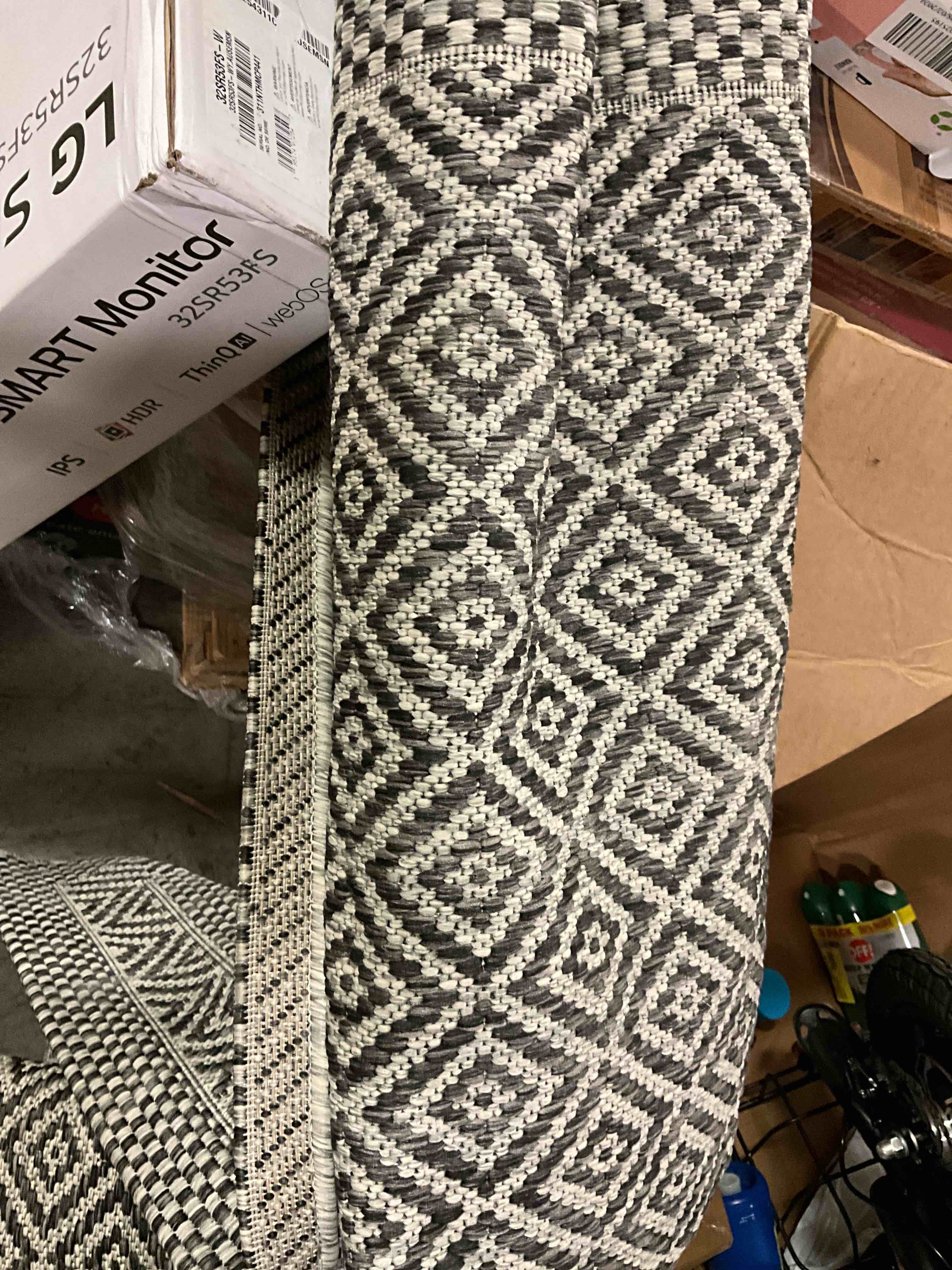 SAFAVIEH Stewart Cotton Geometric Area Rug, Charcoal/Grey 5X7 CHARCOAL/GREY