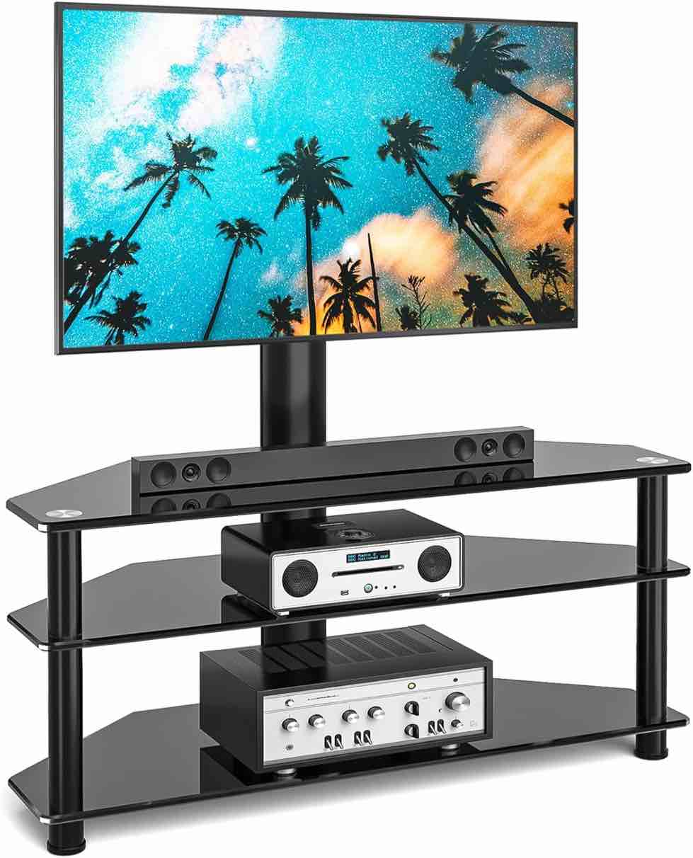 TV STAND OF GLASS BLACK