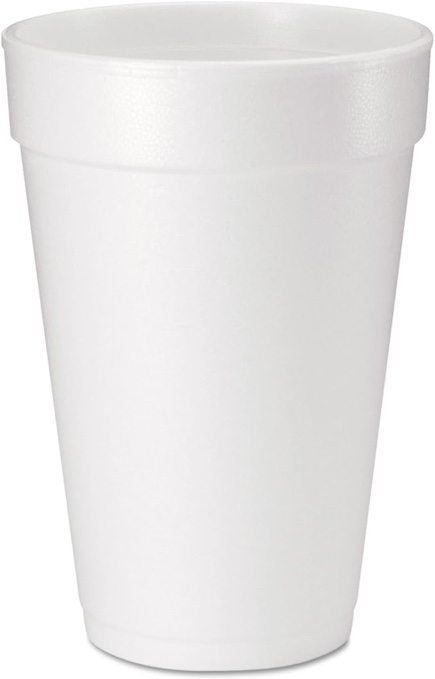 Dart Drink Foam Cups 16 oz White 20/Bag 25 Bags/Carton