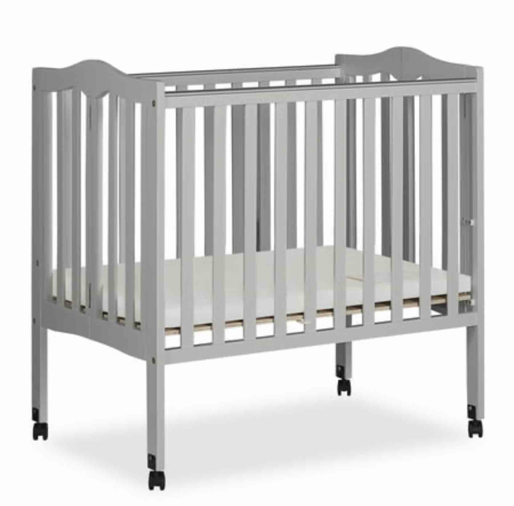 Dream On Me 2-in-1 Lightweight Folding Portable Crib Pebble Grey