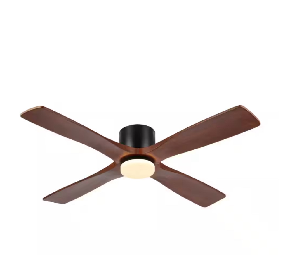 54 in. LED Indoor Brown Ceiling Fan with Remote