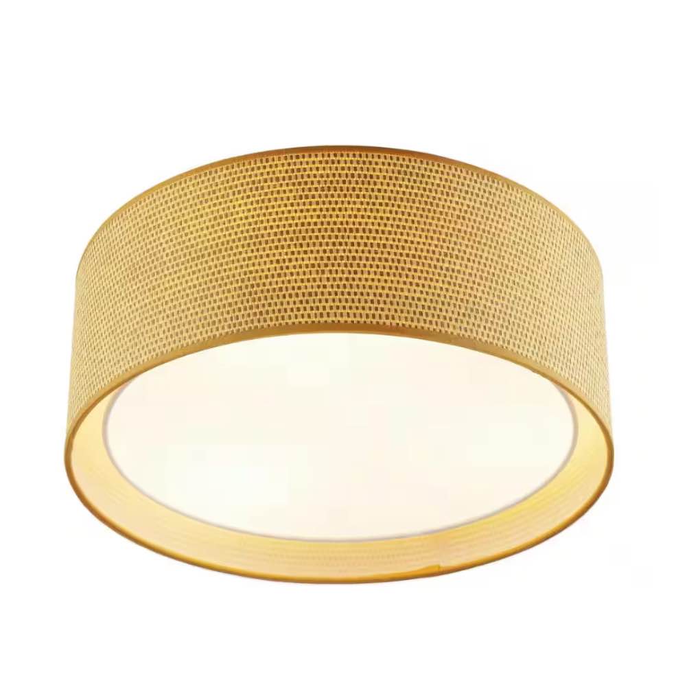 20 in. 5-Light Drum Flush Mount, Flaxen Finish