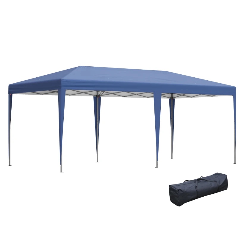 Outsunny 10' x 20' Outdoor Gazebo Pop Up Canopy Party Tent with Carrying Bag, Blue