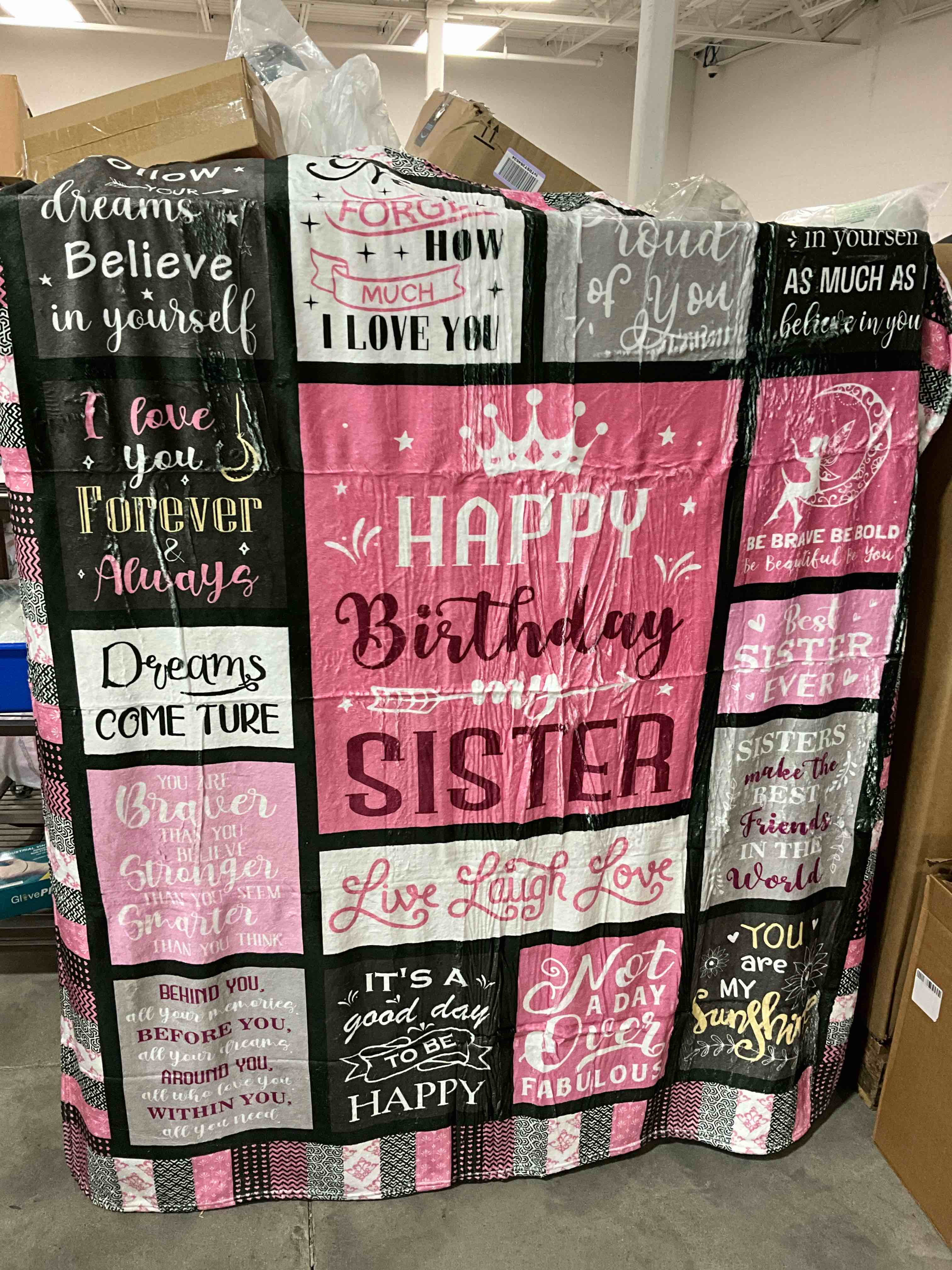 Hugruby Happy Birthday Gifts for Sister, Sister Birthday Gift Ideas, Happy Birthday My Sister Gift Blanket 50x60in, Sister Birthday Gifts from Sister, Best Sister Gifts, Sister Gifts for Women
