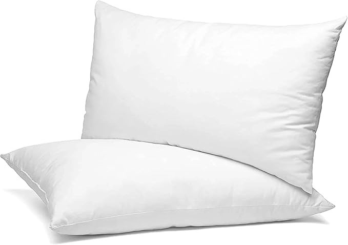 Throw Pillow Inserts - 12" x 20", 2 Pack Lumbar Pillows for Bed, Couch or Chair - 100% Cotton Sateen and Polyester-Filled
