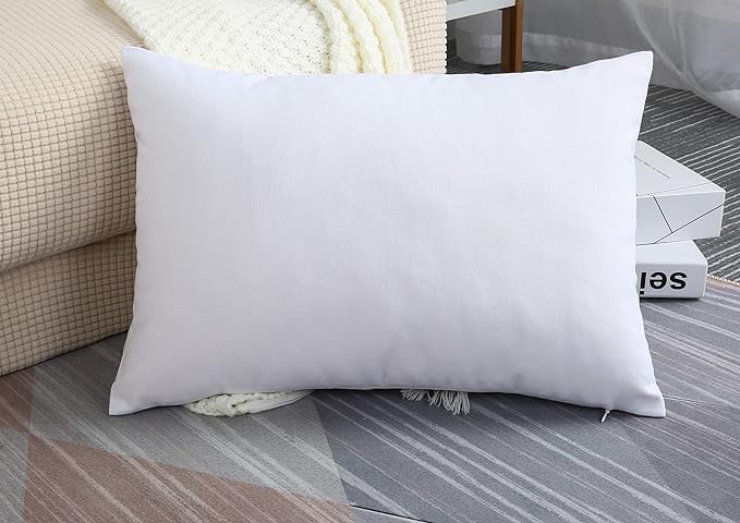 TangDepot Handmade Decorative Solid 100% Cotton Canvas Throw Pillow Covers/Pillow Shams, (18" x18" , White, 1 Count (Pack of 1))