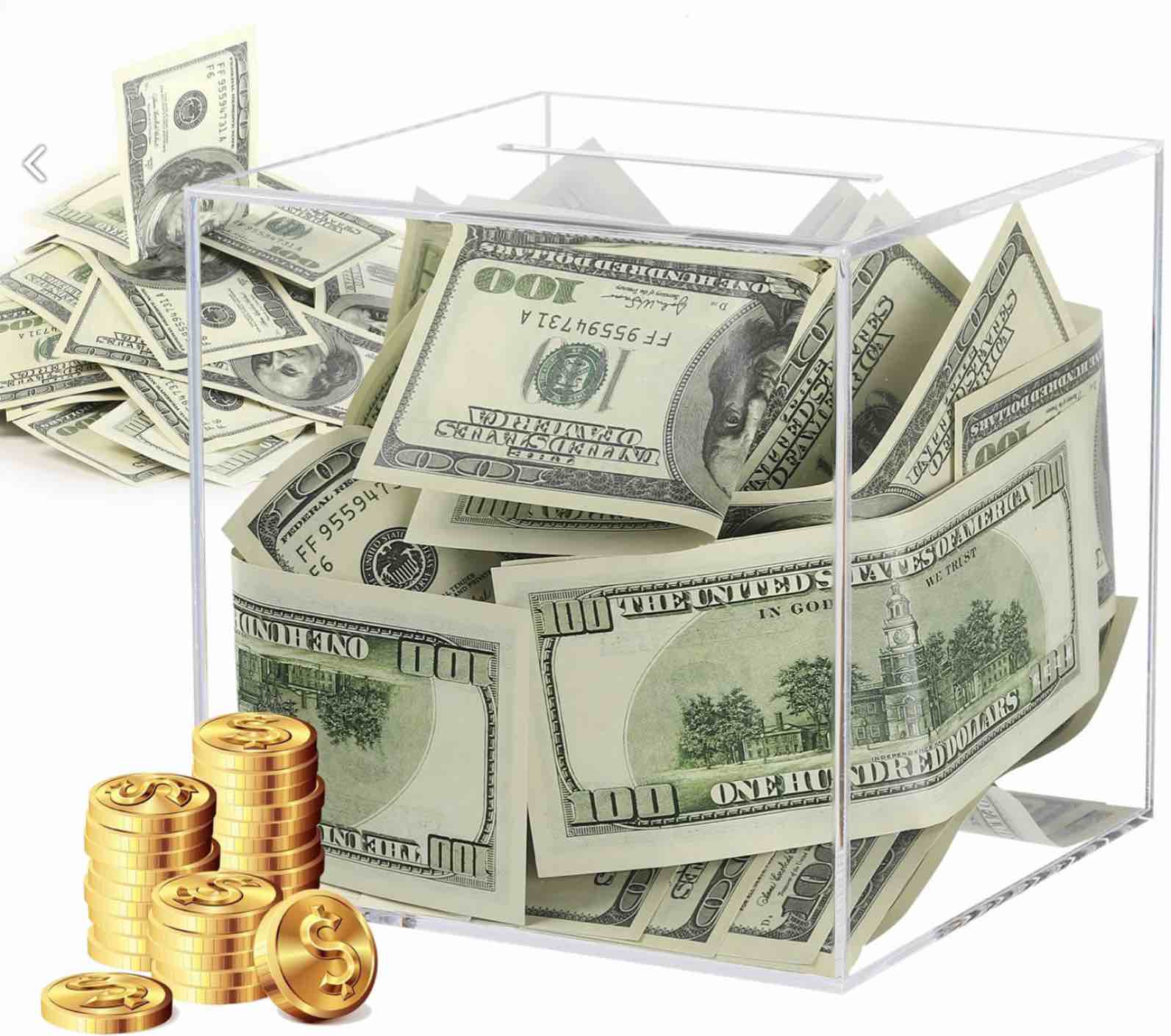 Piggy Banks for Adults (2022 Upgraded Version) Clear Acrylic Money Saving Bank Break to Open Can Only Save That Cannot Be Taken Out Piggy Bank for Adults Kids Boys Girls (7.08inch)