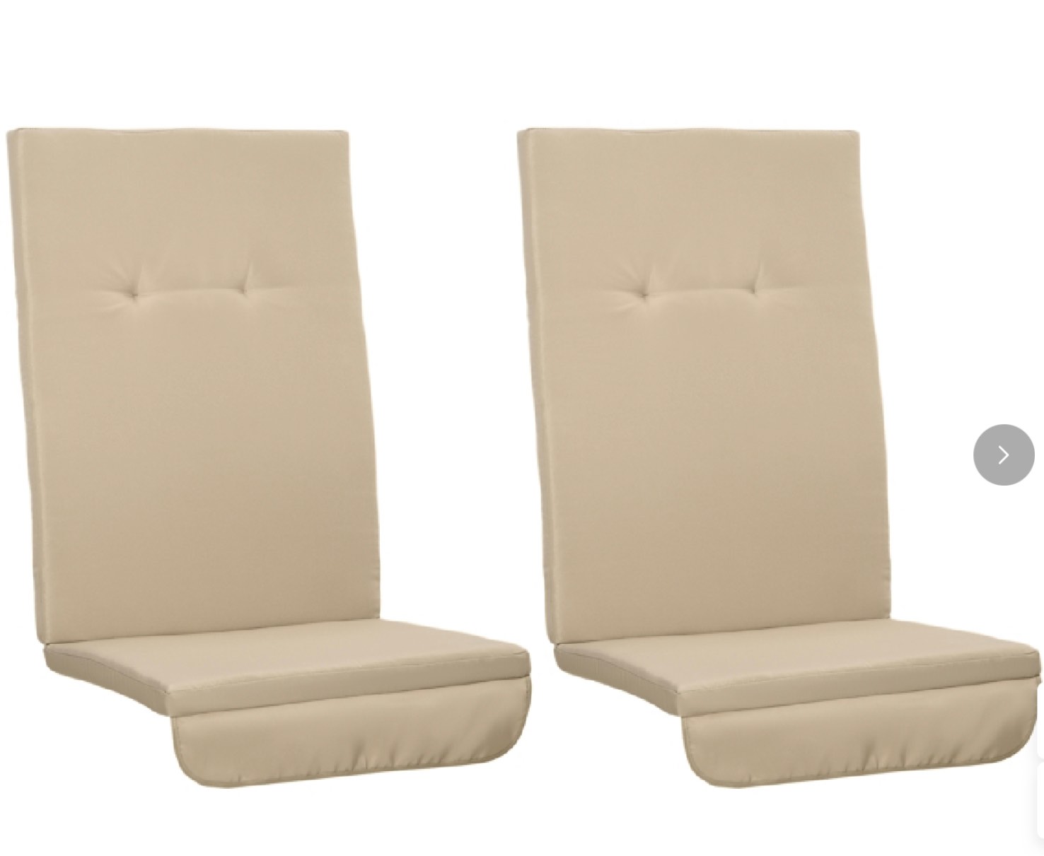 Outsunny Set of 2 Outdoor Porch Swing Cushions, Replacement Cushions with Seat and Tufted Back, Backrest Ties for Patio Furniture - Beige