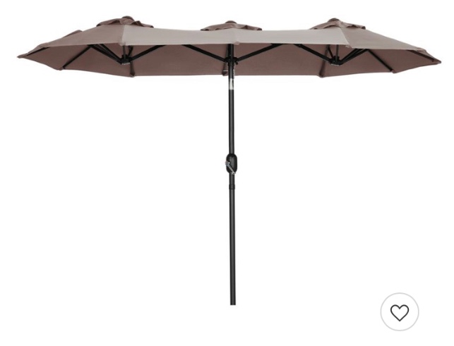 9.5 ft. Polyester Patio Umbrella in Brown