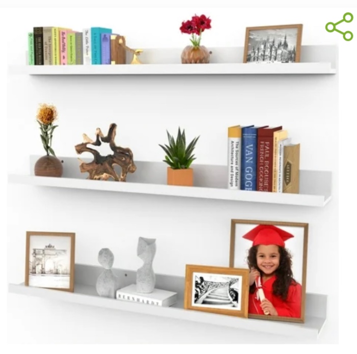Floating Shelves Set of 3 Wall Shelves by Icona Bay White