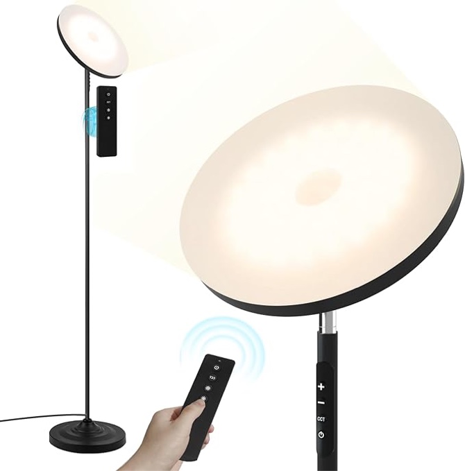 Jernell 68" LED Torchiere Floor Lamp with Touch Control and Remote