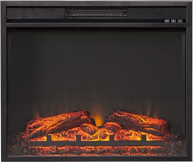 (2/2) BLACK FINISH 23" FIREBOX INSERT WITH REMOTE