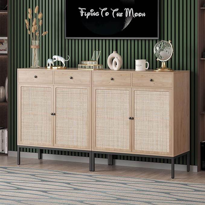 59.06"6-Drawers Rattan Storage Cabinet