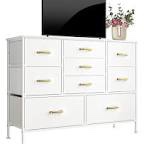 Liko Dresser for Bedroom TV Stand, Wide Dresser with 9 Drawers for 50inch, White