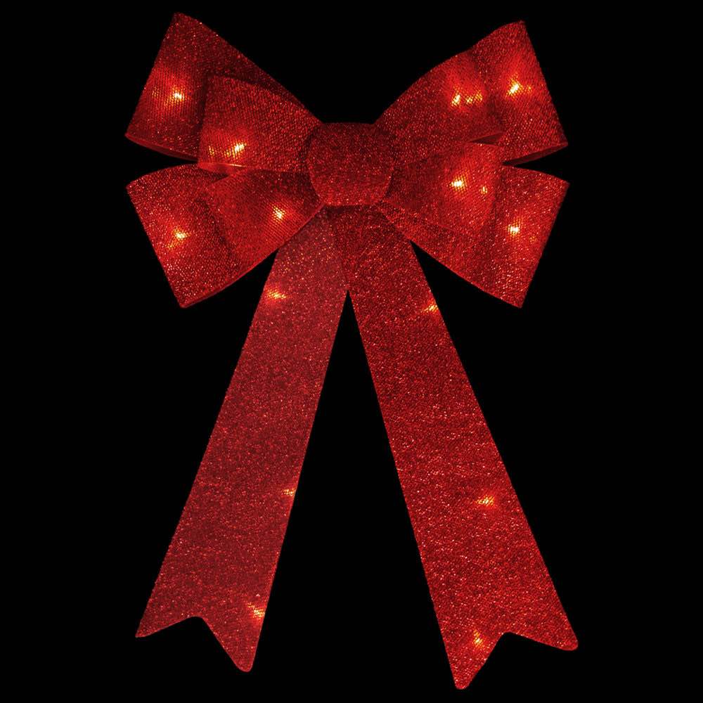3 pc Lighted Christmas Bow set -24”x18”