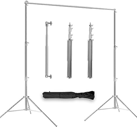 Fomcet 8FT x 8FT Backdrop Stand Heavy Duty with Base, White Portable Adjustable Pipe and Drape Backdrop Stand Kit, Square Metal Arch Party Frame for Wedding Birthday Parties Banquet Decorations