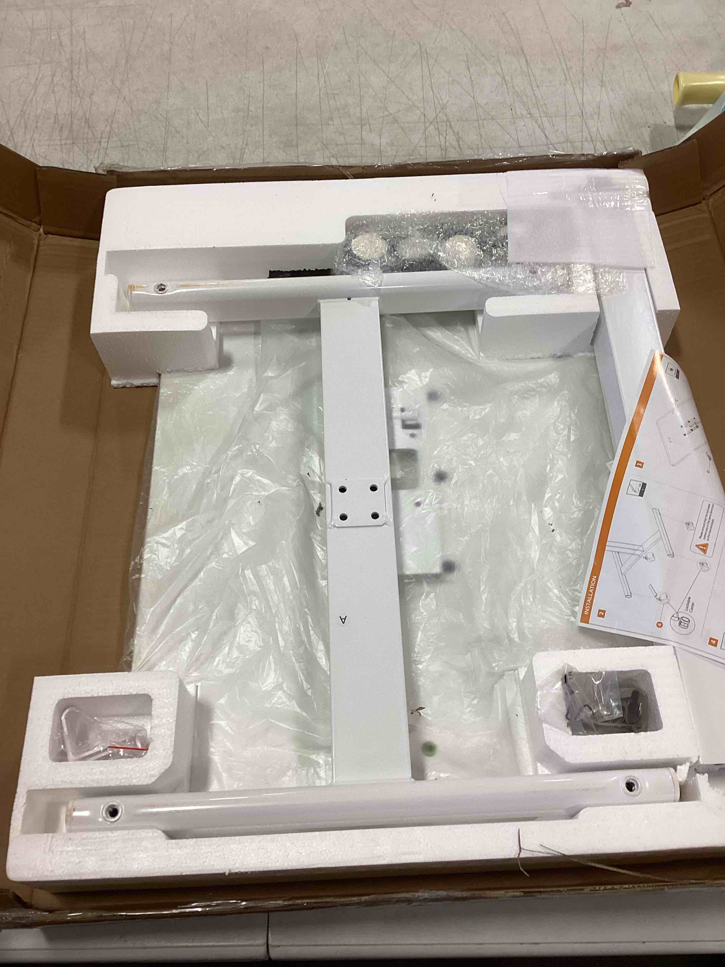 Claiks Mobile Standing Desk, Small Rolling Standing Desk, Mobile Desk Workstation with Wheels, Pneumatic Mobile Laptop Desk for Home Office with Hook, White