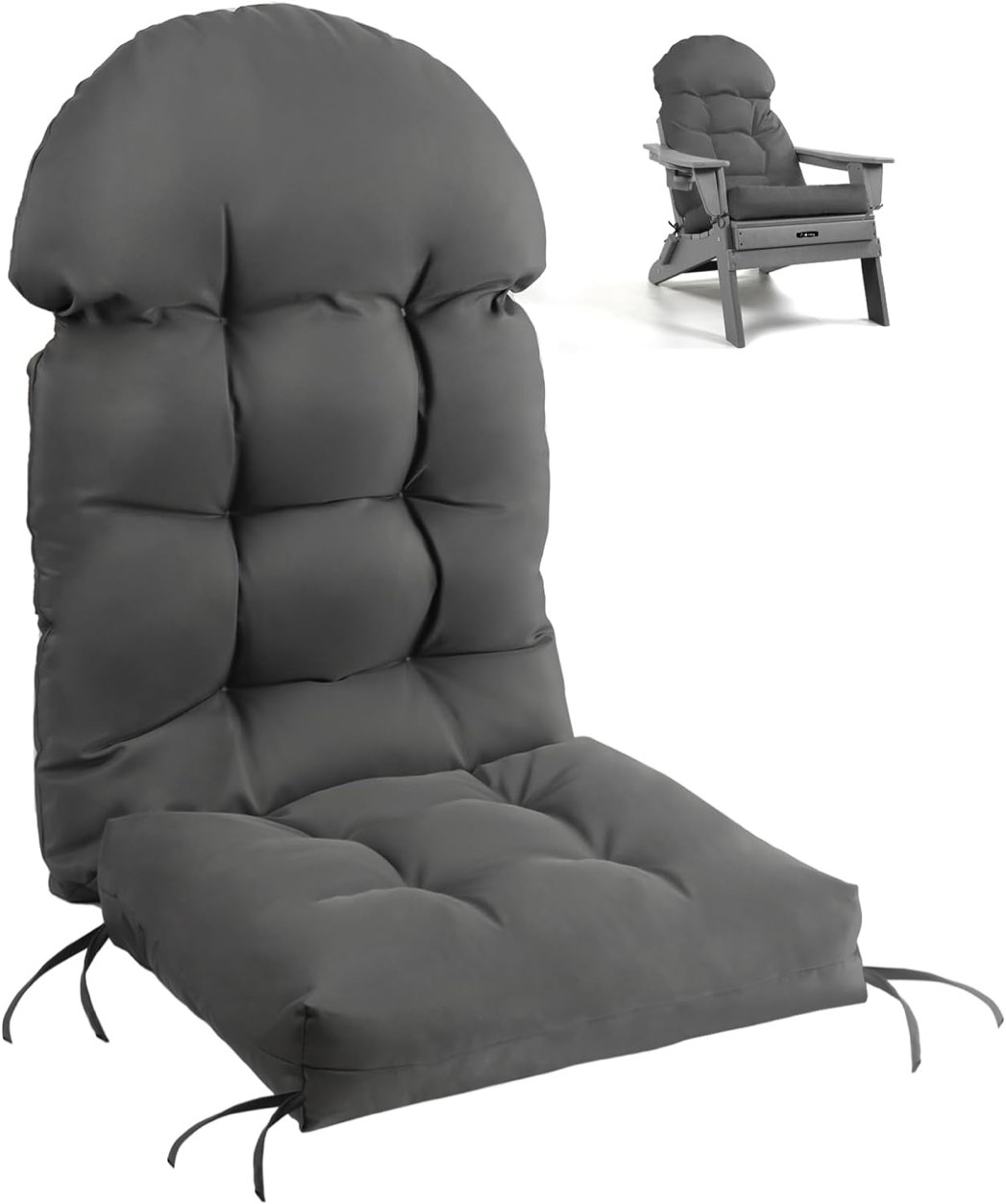 FUNBERRY Adirondack Chair Cushions Set of 2,Outdoor Chair Cushions,Improved Comfy Patio Chair Cushions,Rocking Chair Cushion,Cushions for Adirondack Chairs,High Back Patio Chair Cushions