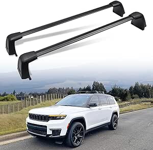 Snailfly Upgraded Crossbars Fit for 2021-2023 Jeep Grand Cherokee L and 2022-2023 Grand Cherokee WL Roof Rack Cross Bars, Max 220 LBS Load Capacity Cargo Accessories