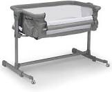 Delta Children Close2Me Bedside Baby Bassinet Sleeper with Breathable Mesh and Adjustable Heights - Lightweight Portable Crib, Grey