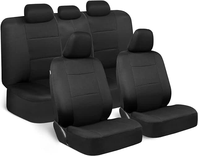 Fabric Car Seat Covers Full Set Black