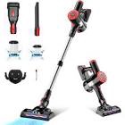 syvio Cordless Vacuum Cleaner Rechargeable with 2200mAh Detachable Battery, 18000Pa Cyclone Vacuum with Double HEPA Filters, 2 Modes, Portable Handheld Stick Vacuum for Hard Floors