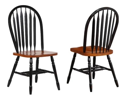 Azizi Solid Wood Windsor Back Side Chair