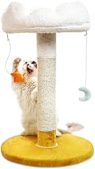 Happi N Pets Cloud Cat Scratching Post with Bed, Cat Tree for Indoor Cats, Nature Sisal Cat Scratcher with Cat Cozy Fluffy Perch for Kitten & Adult Cats, Small Cat Tower with Balls, Stable Cat Stand
