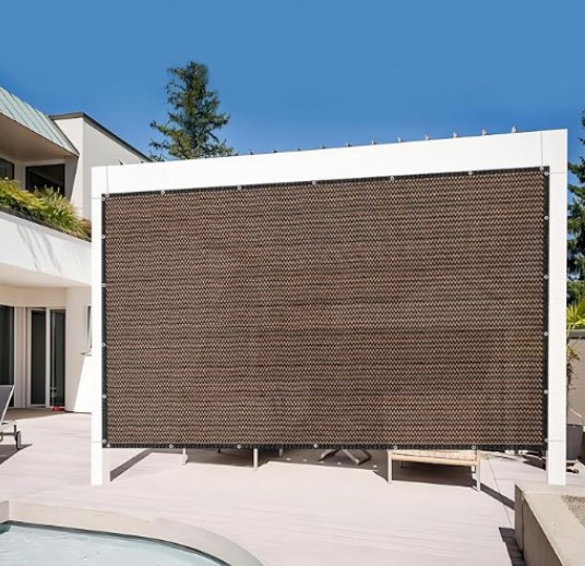 DIFY 8x10 FT Shade Fabric Sun Shade Cloth Privacy Screen with Grommets for Patio Garden Pergola Cover Canopy, Mocha