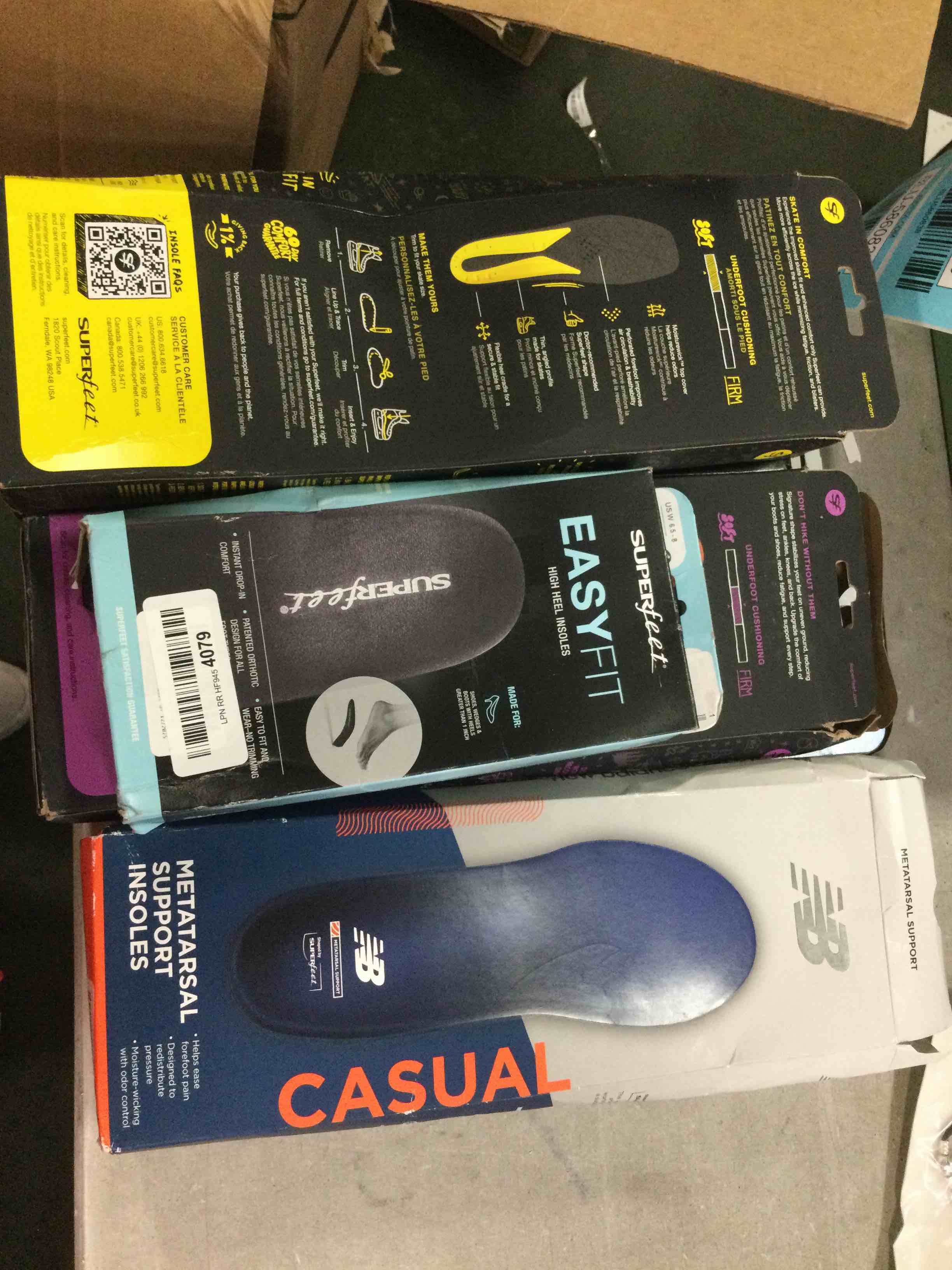 assorted insoles varying in size and styles