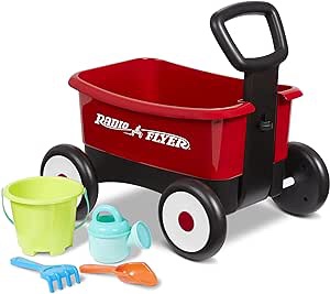 Radio Flyer My 1st Wagon with Beach and Garden Tools, 2-in-1 Wagon, Ages 1-4