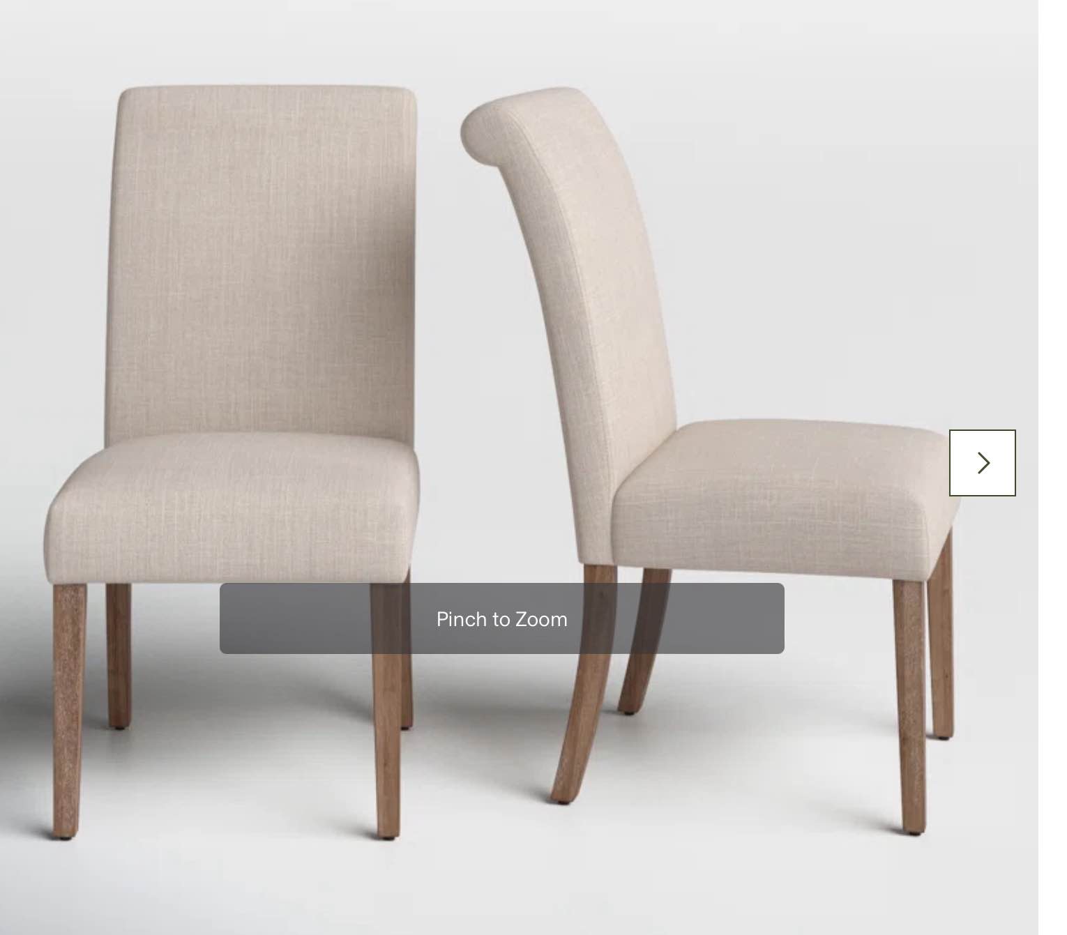 Burbury Linen Upholstered Dining Chair in Beige (Set of 2)