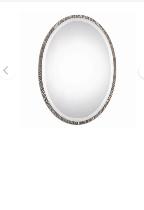  Plated Polished Nickel Alternate View Uttermost Annadel 20" x 28"{ Oval Contemporary Farmhouse Vanity Bathroom Wall Mirror