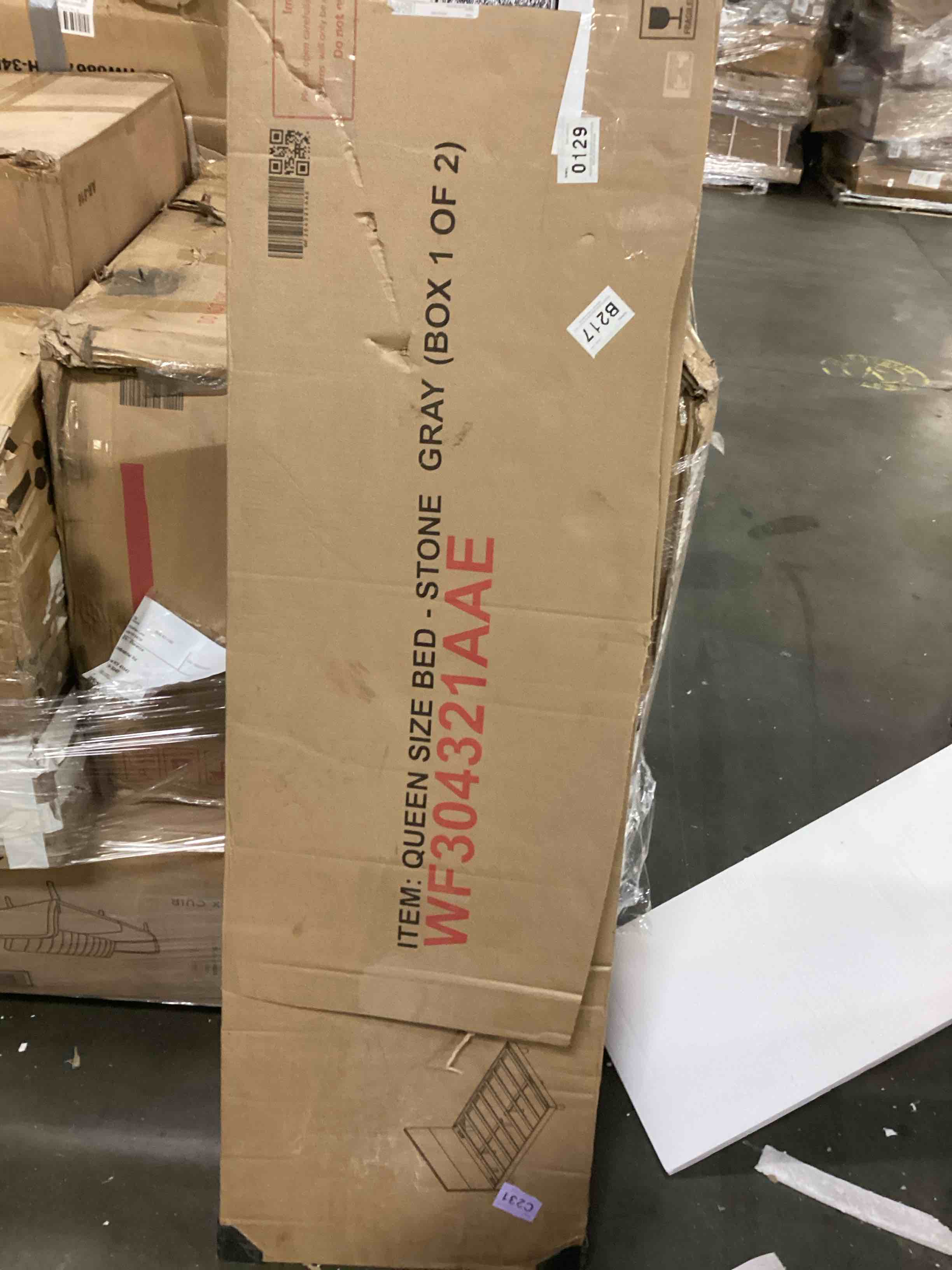 ((similar ))((1of 2))Glenwillow Home Farmhouse Solid Wood Platform Bed in Queen - Gloss White