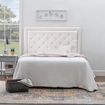 ( Only  the Heaborard ) Brookside Upholstered Headboard with Diamond Tufting - King/California King - Cream