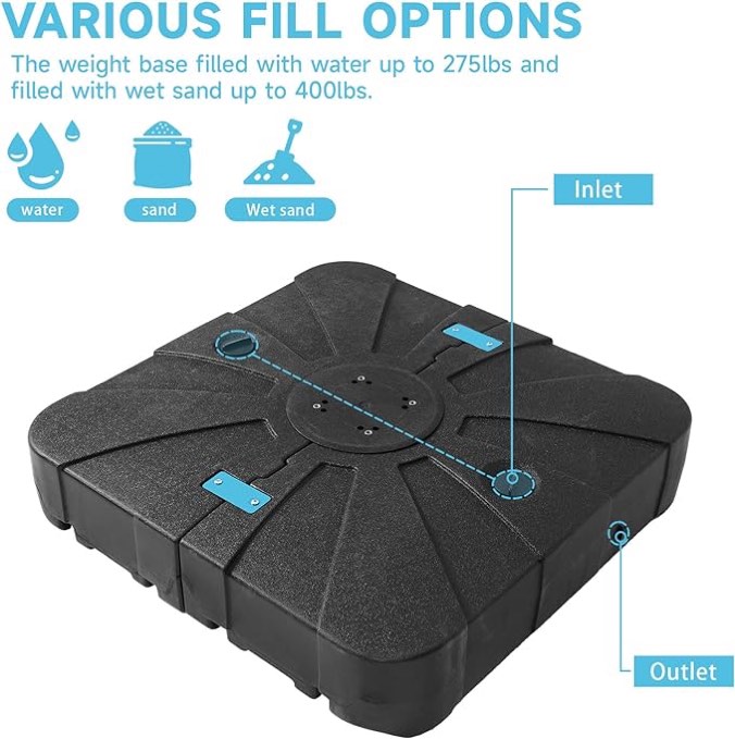 (SIMILAR) 34'' X 34'' Cantilever Patio Umbrella Stand Base, 265lbs Capacity Heavy Duty Outdoor Offset Umbrella Stand Weight