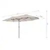 15 ft. Steel Rectangular Outdoor Double Sided Market Patio Umbrella with UV Sun Protection & Easy Crank in White